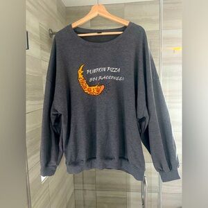 ❤️4 for $25❤️ Halloween pumpkin pizza crewneck sweater size 3XL‎